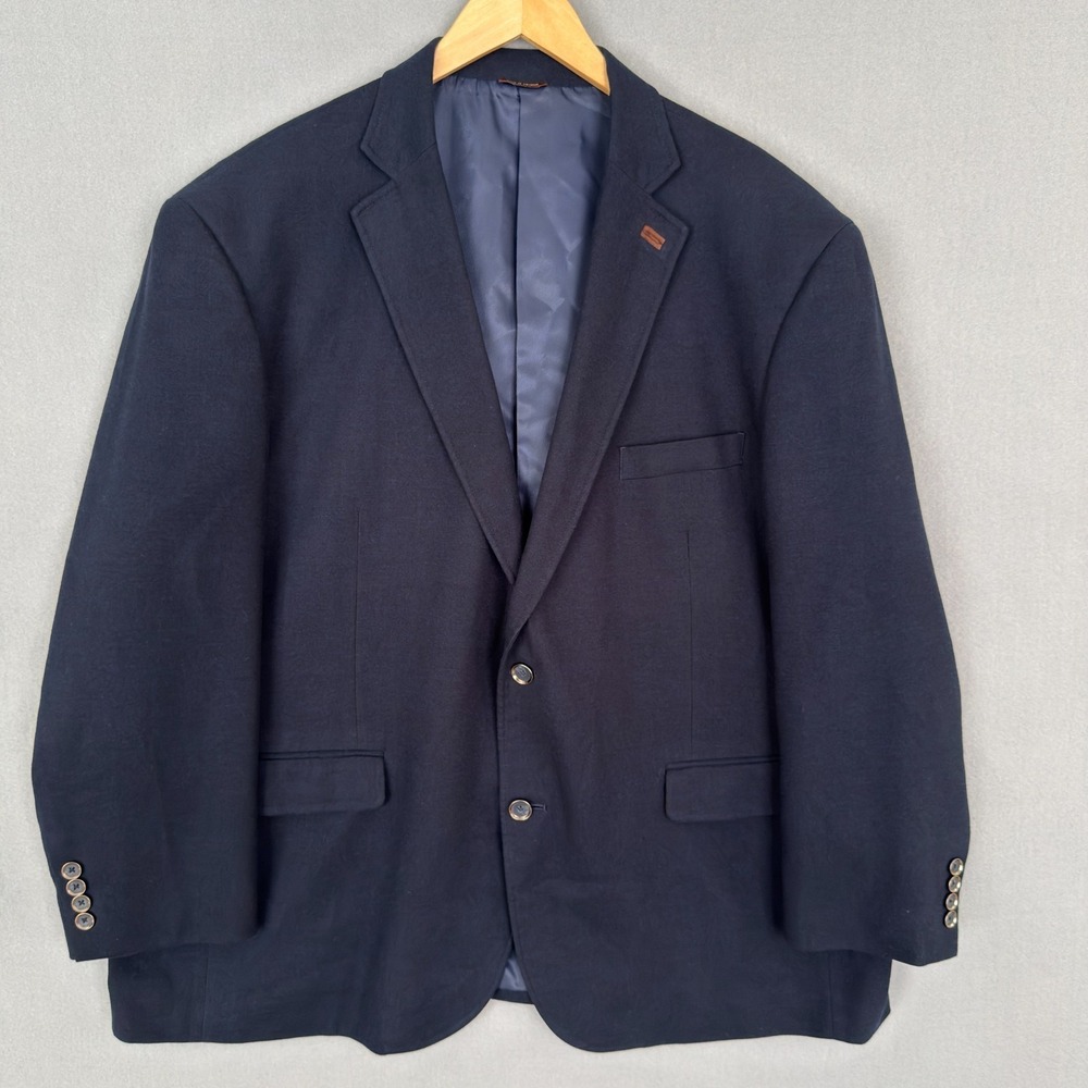 Oak Hill Men's Sport Coat Blazer Jacket 2XL 50/52 Two Button Navy‎ Blue